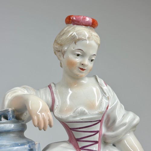 Groupe en faïence de Niderviller - Période du comte de Custine XVIIIe siècle - Céramiques, Porcelaines Style Louis XVI