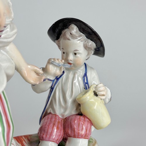 Céramiques, Porcelaines  - Groupe en faïence de Niderviller - Période du comte de Custine XVIIIe siècle