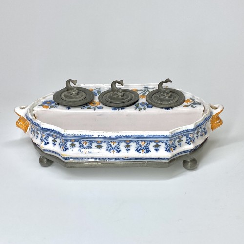 Moustiers Earthenware writing case - Mid Eighteenth century - Porcelain & Faience Style Louis XV