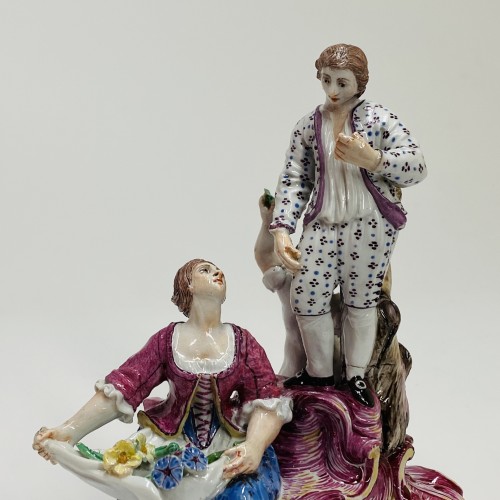 Céramiques, Porcelaines  - Groupe en porcelaine de Doccia - XVIIIe siècle