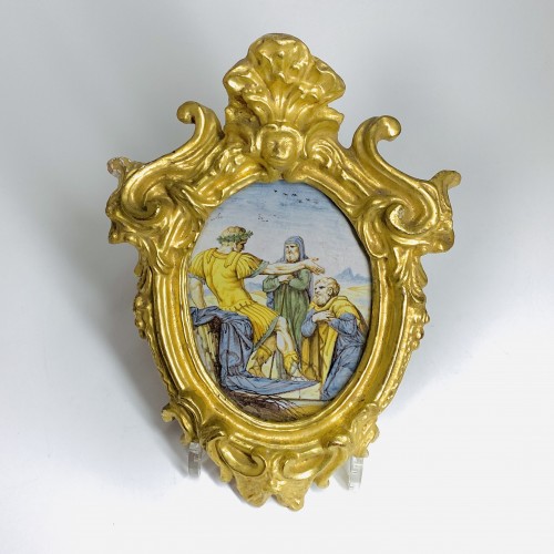 Pair of majolica plaques - Siena Bartholomeo Terchi 18th century - Louis XV