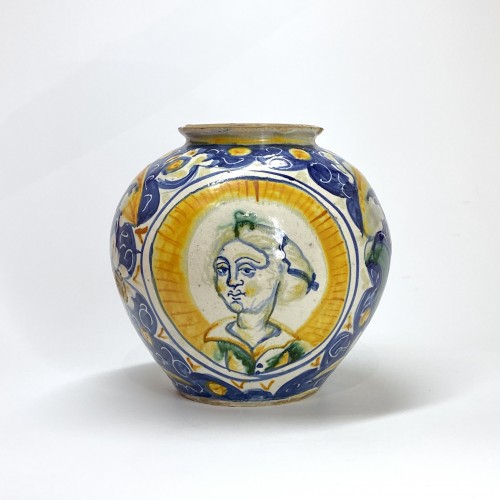 Porcelain & Faience  - Sicilian majolica ball vase - Seventeenth century