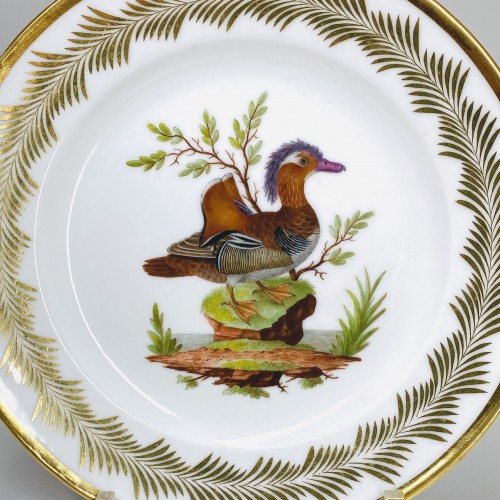 Six assiettes en porcelaine à décor d'oiseaux - Paris (Nast) début du XIXe siècle - Bils Céramiques