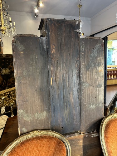 XVIIIe siècle - Grand cabinet deux corps en bois de placage, Allemagne XVIIIe siècle