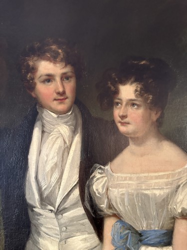 Tableaux et dessins Tableaux XIXe siècle - BELLOC Jean-Hilaire (1786-1866) - Jeune couple
