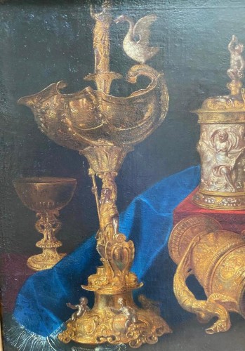 17th century - Meiffren Conte (1630 - 1705 ) - Still life with goldsmith&#039;s elements 