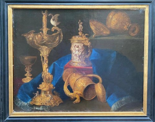  - Meiffren Conte (1630 - 1705 ) - Nature Morte aux éléments d'Orfèvrerie 