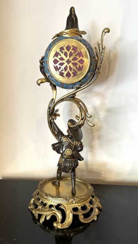 Pendule japonisante de la fin du XIXe siècle - Blue Antique - Enzo Gironi 