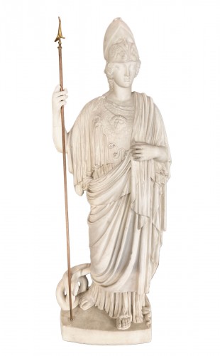 Sculpture en marbre blanc « Minerve » fin XVIIIe début XIXe
