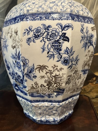 Paire de grandes potiches bleue et blanche, Japon XIXe iècle - Blue Antique - Enzo Gironi 
