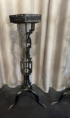 Paire de sellettes laquées noire et or, Angleterre XIXe siècle - Blue Antique - Enzo Gironi 