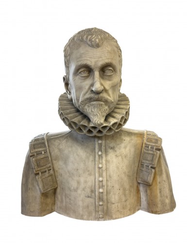 Antoine de Bourbon, important buste en marbre de Carrare du XVIe siècle