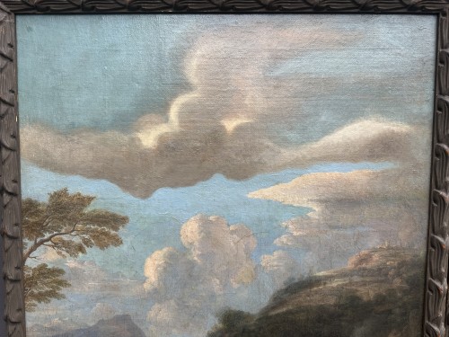 Antiquités - Suite de quatre paysages animés, école italienne du XVIIIe siècle
