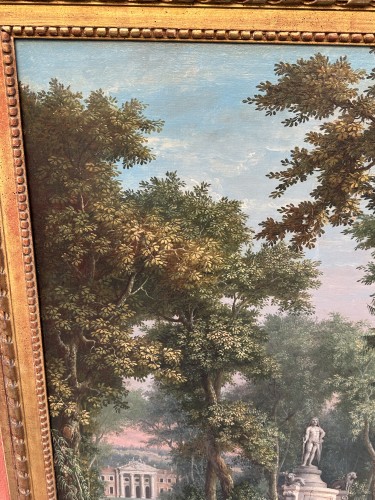 Tableaux et dessins Tableaux XVIIIe siècle - Paire de paysages animés, attribué à COLOMBO Giovanni Battista (1717 - 1793)