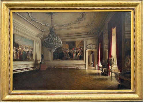 Johann Jaunbersin (actif au 19e siècle) -  intérieur de palais