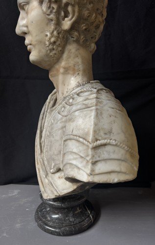  - Buste d'Empereur Romain en marbre, époque XVIIe siècle