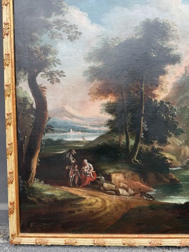  - Paysage animé à la cascade - École Italienne du XVIIIe siècle attribué à V. A. Cignaroli (1730-1800)