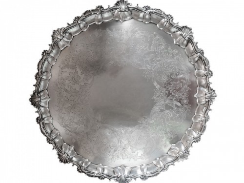 Grand plateau en argent estampillé Hunt & Roskell Late Storr & Mortimer, XIXe