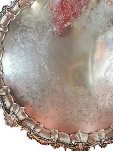 Large 19th century silver tray stamped Hunt &amp; Roskell Late Storr &amp; Mortimer - 