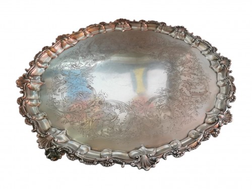 Antiquités - Large 19th century silver tray stamped Hunt &amp; Roskell Late Storr &amp; Mortimer