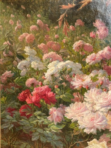 Gabriel Perrin - Nature morte aux fleurs et paysage - 