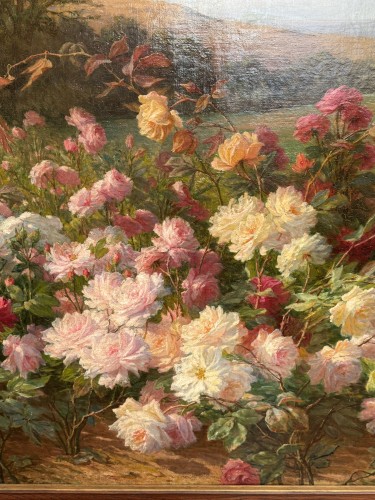  - Gabriel Perrin - Nature morte aux fleurs et paysage