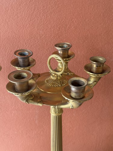 Paire de candélabres en bronze doré du XIXe siècle - Blue Antique - Enzo Gironi 