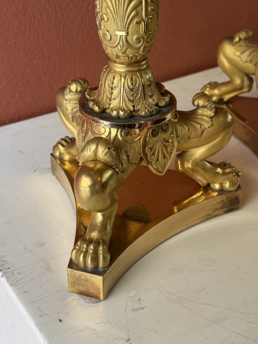 Paire de candélabres en bronze doré du XIXe siècle - 