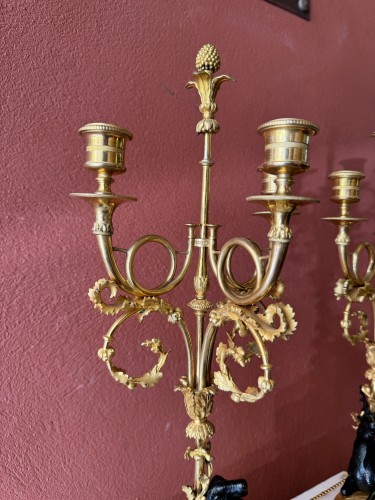 Paire de candélabres aux cerfs vers 1800 - Directoire