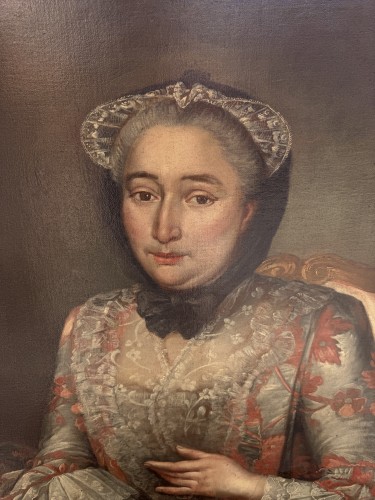 Portrait de dame XVIIIe siècle - Tableaux et dessins Style 