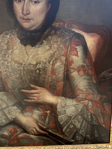 Portrait de dame XVIIIe siècle - Blue Antique - Enzo Gironi 
