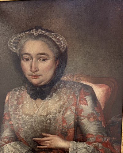 Antiquités - Portrait de dame XVIIIe siècle