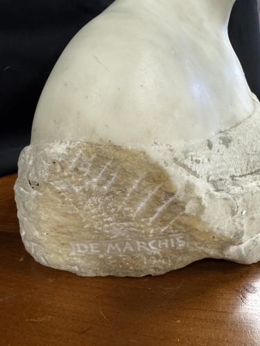 Antiquités - Giandomenico DE MARCHIS (1893-1967) Buste de femme en marbre 