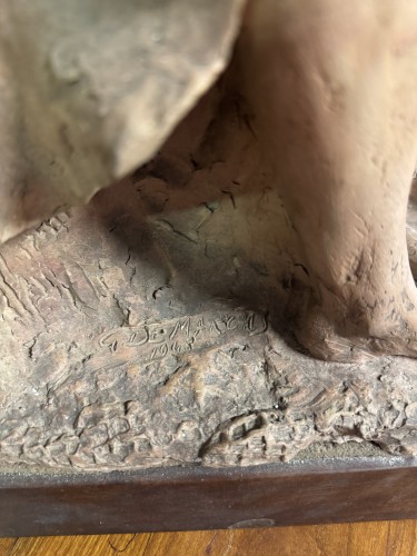 Sculpture Sculpture en Terre cuite - Giandomenico DE MARCHIS (1893-1967) - Femme au lévrier 