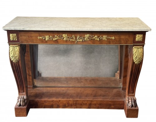 Console en acajou et bronze doré,  XIXe siècle