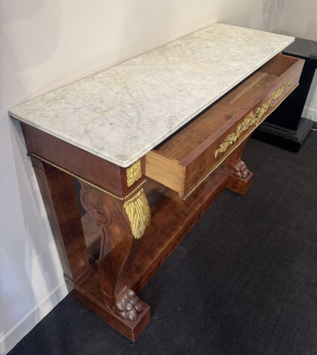 Console estampillée JACOB en acajou et bronze doré, XIXe siècle - Blue Antique - Enzo Gironi 