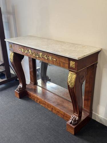 XIXe siècle - Console estampillée JACOB en acajou et bronze doré, XIXe siècle