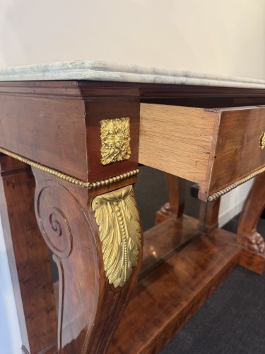 Console estampillée JACOB en acajou et bronze doré, XIXe siècle - 