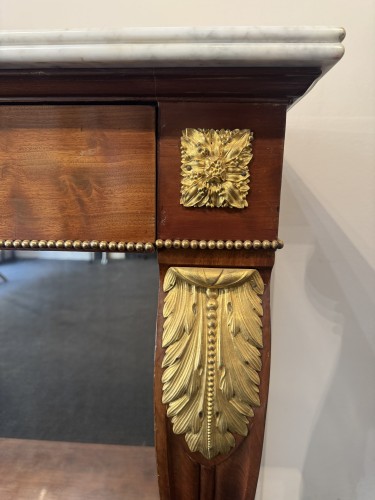 Antiquités - Console estampillée JACOB en acajou et bronze doré, XIXe siècle