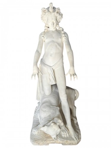 Importante sculpture en marbre de Carrare, Italie XIXe siècle