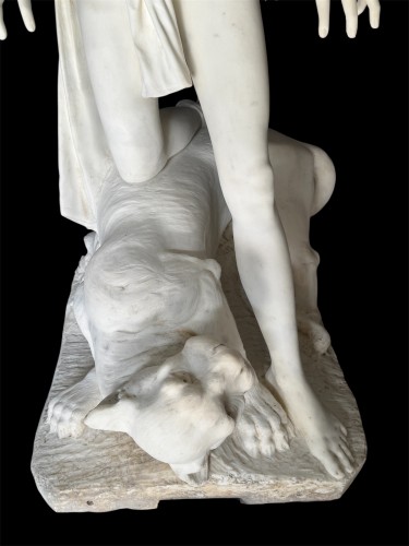 Antiquités - Importante sculpture en marbre de Carrare, Italie XIXe siècle