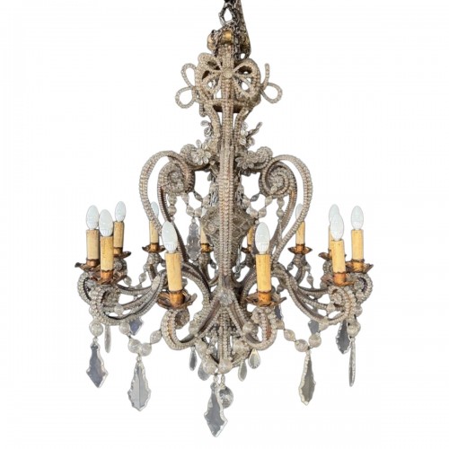 Grand lustre à 12 lumières, Italie fin XIXe siècle