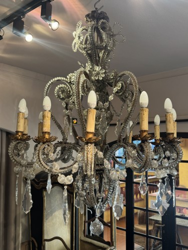 Grand lustre à 12 lumières, Italie fin XIXe siècle - Luminaires Style 