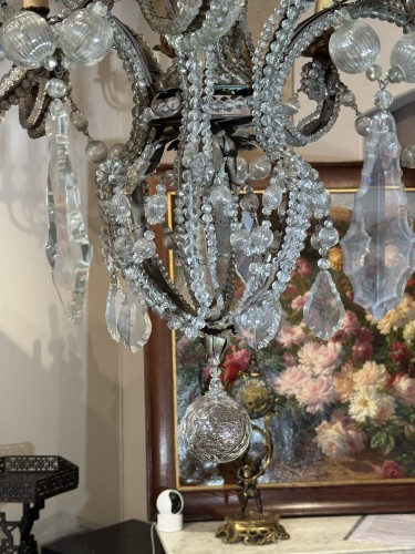 XIXe siècle - Grand lustre à 12 lumières, Italie fin XIXe siècle