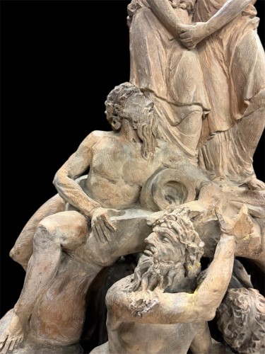 Sculpture Sculpture en Terre cuite - Grand projet de fontaine en terre cuite, fin XVIIIe début XIXe siècle