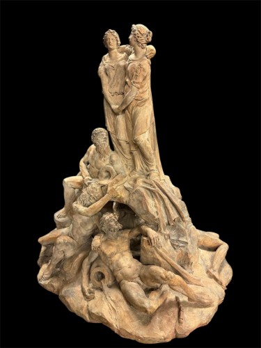  - Grand projet de fontaine en terre cuite, fin XVIIIe début XIXe siècle