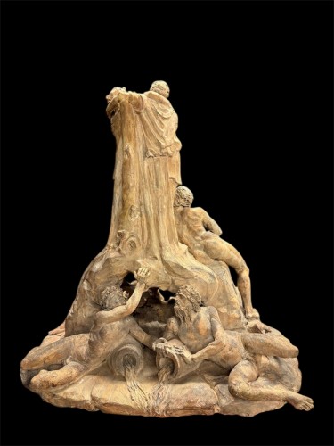 Antiquités - Grand projet de fontaine en terre cuite, fin XVIIIe début XIXe siècle