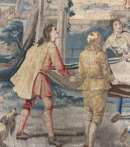 Grande tapisserie d'Aubusson du XVIIIe siècle - Blue Antique - Enzo Gironi 