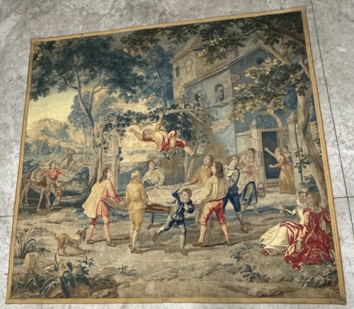 XVIIIe siècle - Grande tapisserie d'Aubusson du XVIIIe siècle
