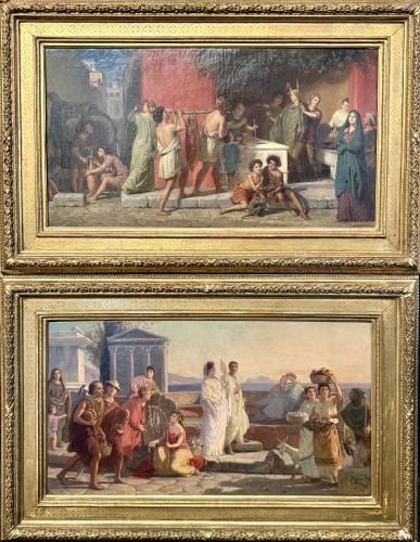 Otto Philipp Donner von Richter (1828-1911) « Scènes de vie Pompéiennes » en pendant